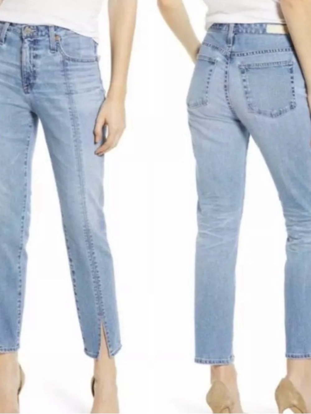 Ag Adriano Goldschmied Isabelle High Rise Straight Crop with Split Hem. Size 26